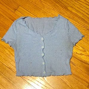 Cropped Blue cardigan T-shirt